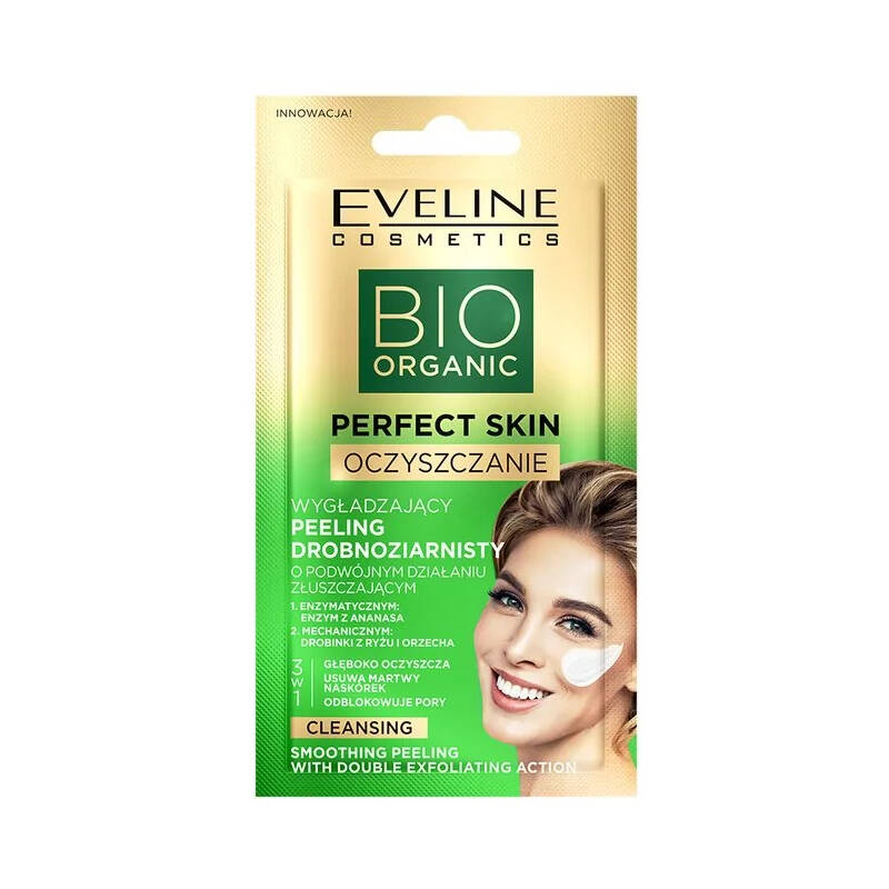Eveline Bio Organic Perfect Skin Rozświetlający Enzymatyczny Peeling z Bio Kwasami AHA i Ananasem 8ml