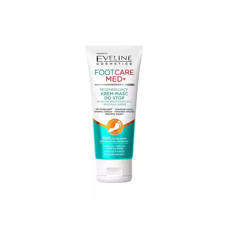 Eveline Med+ Foot Care Regenerujący Krem Maść do Bardzo Suchej Zrogowaciałej i Popękanej Skóry Stóp 100ml