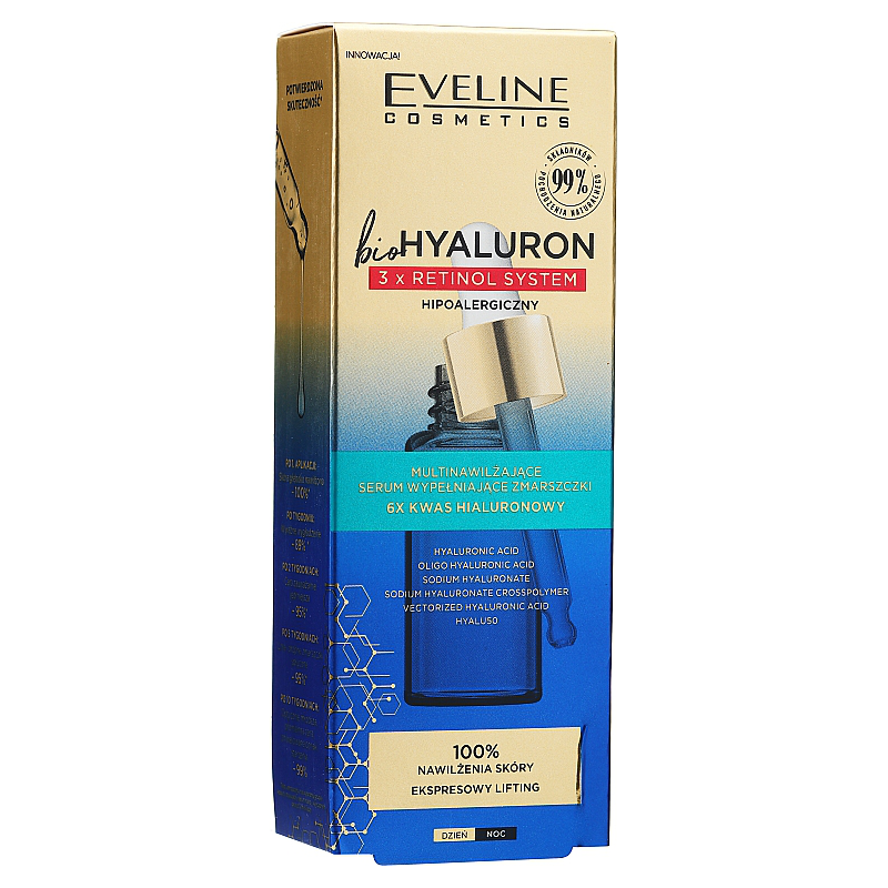 Eveline BioHyaluron 3x Retinol System Przeciwzmarszczkowy Żel Roll-On pod Oczy i na Powieki 15ml