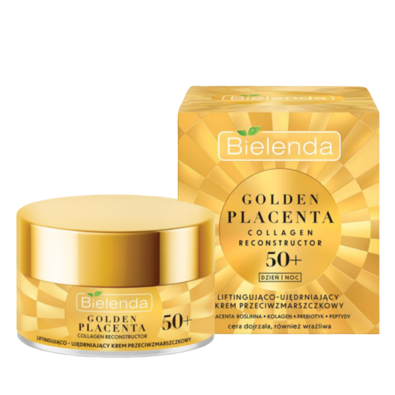 Bielenda Golden Placenta Collagen Reconstructor Nawilżająco-Wygładzający Krem Przeciwzmarszczkowy 40+ na Dzień i na Noc 50ml