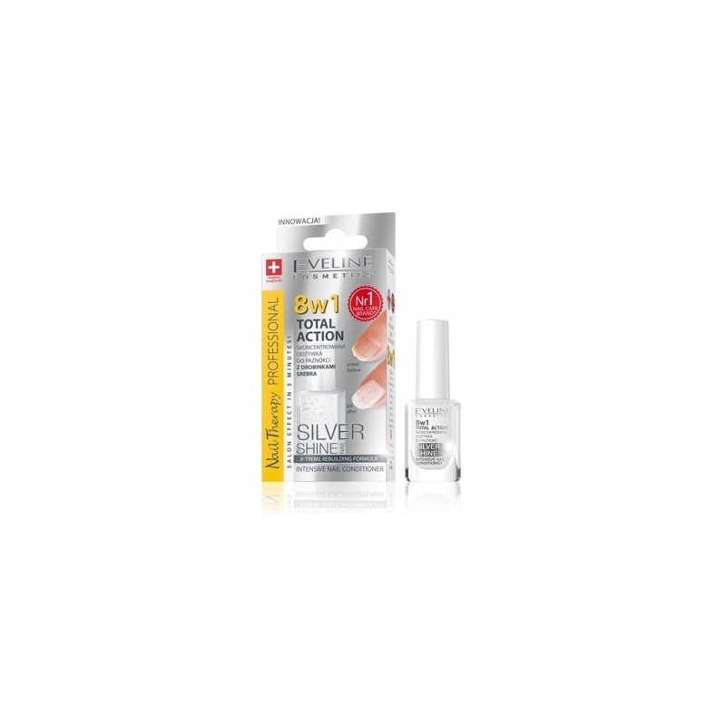 Eveline Total Action Golden Shine skoncentrowana odżywka do paznokci z drobinkami złota 8w1 12 ml