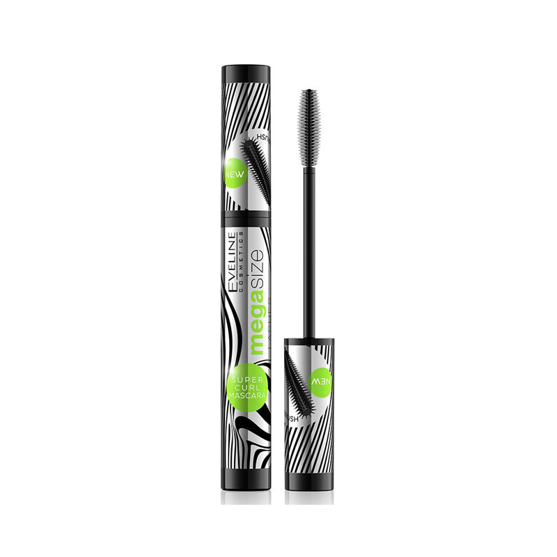 EVELINE MEGASIZE SUPER CURL Tusz do rzęs podkręcająco-wydłużający 10ml