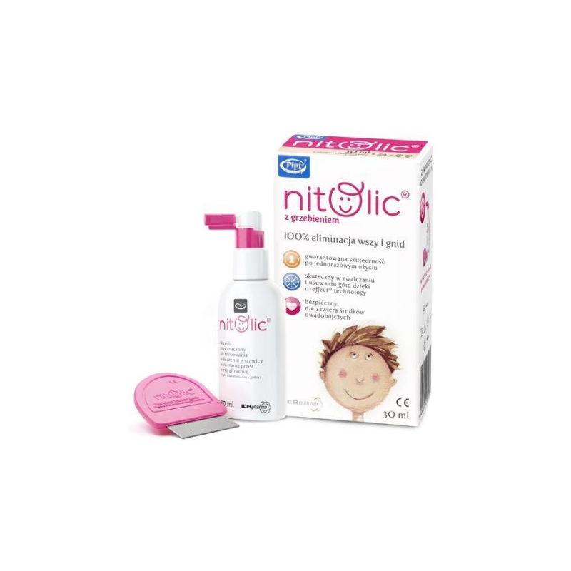 Pipi Nitolic spray przeciw wszawicy (30ml + grzebień) ZESTAW